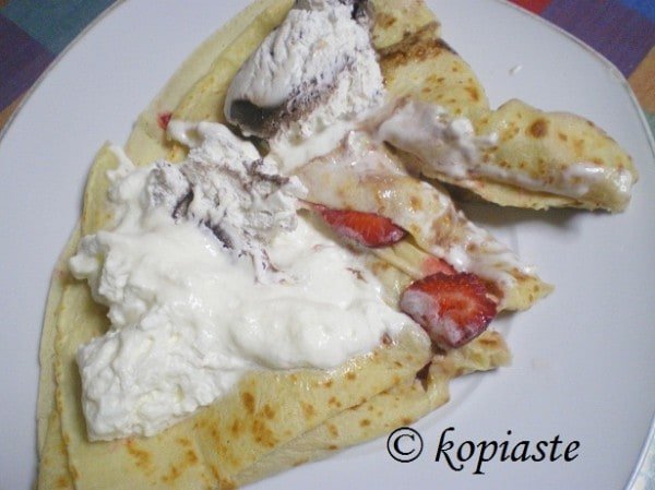 Crepes with ice cream