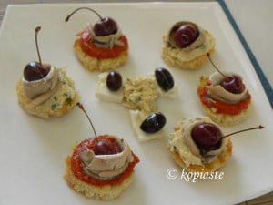 Mezes with pickled cherries