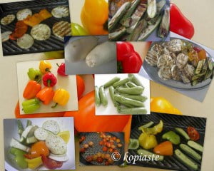 collage grilled vegetables